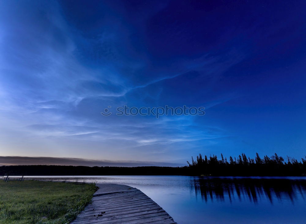 Similar – Foto Bild Nachts am See dunkel Steg