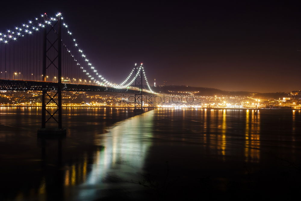 Similar – Image, Stock Photo bridge Light Night Bonn