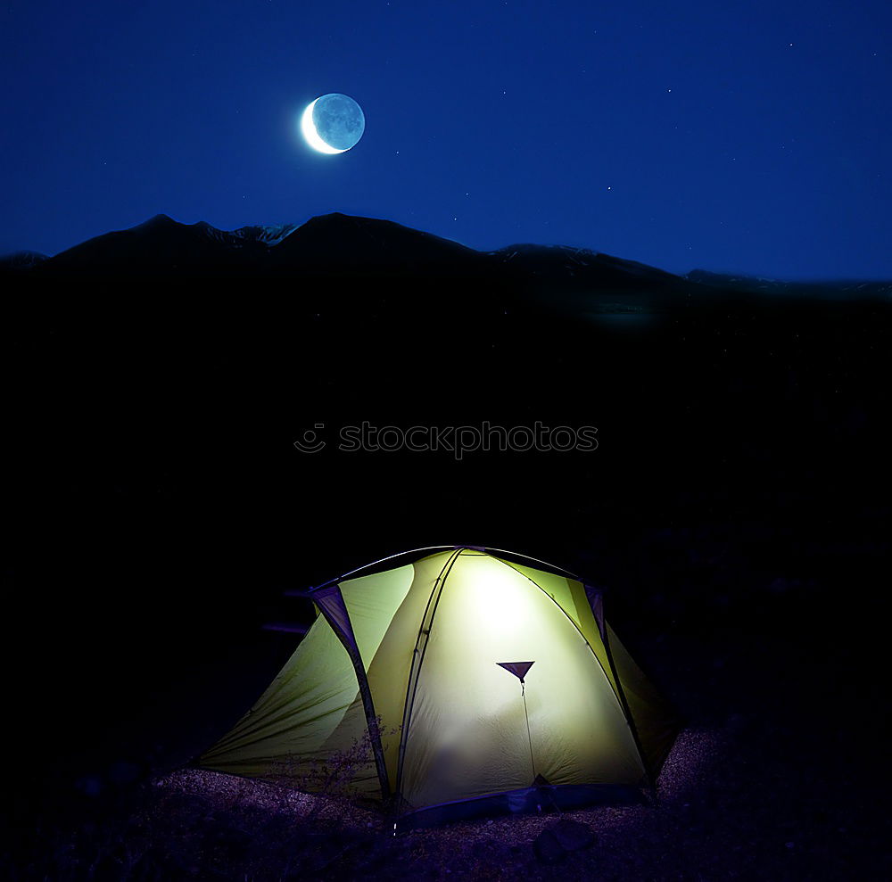 Similar – Image, Stock Photo Tent and bike in mountains