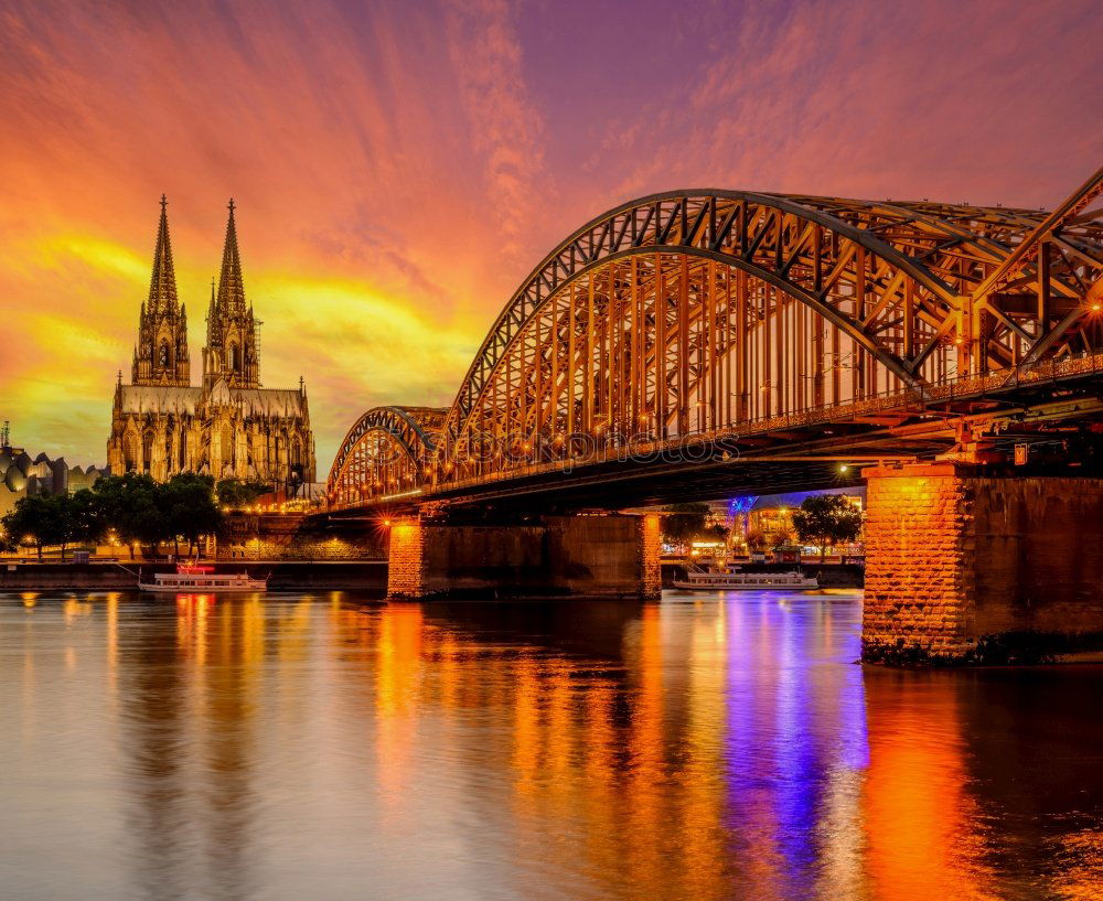 Similar – Image, Stock Photo Cologne Cathedral with Rhine and Deutzer Bridge at evening time