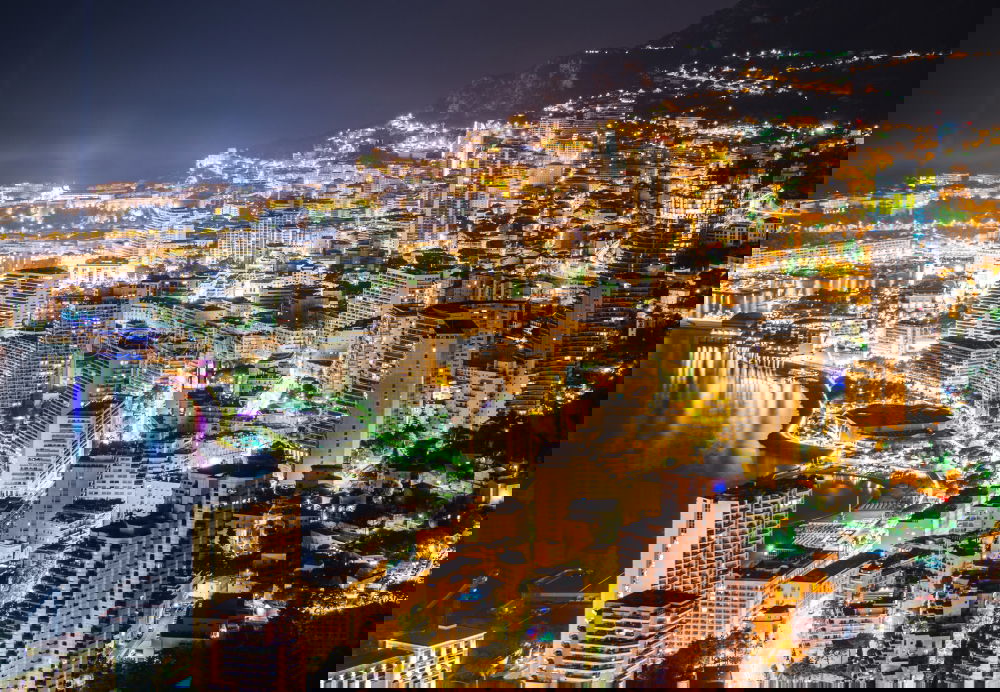 Similar – Image, Stock Photo Panoramic night view of Malaga city, Spain