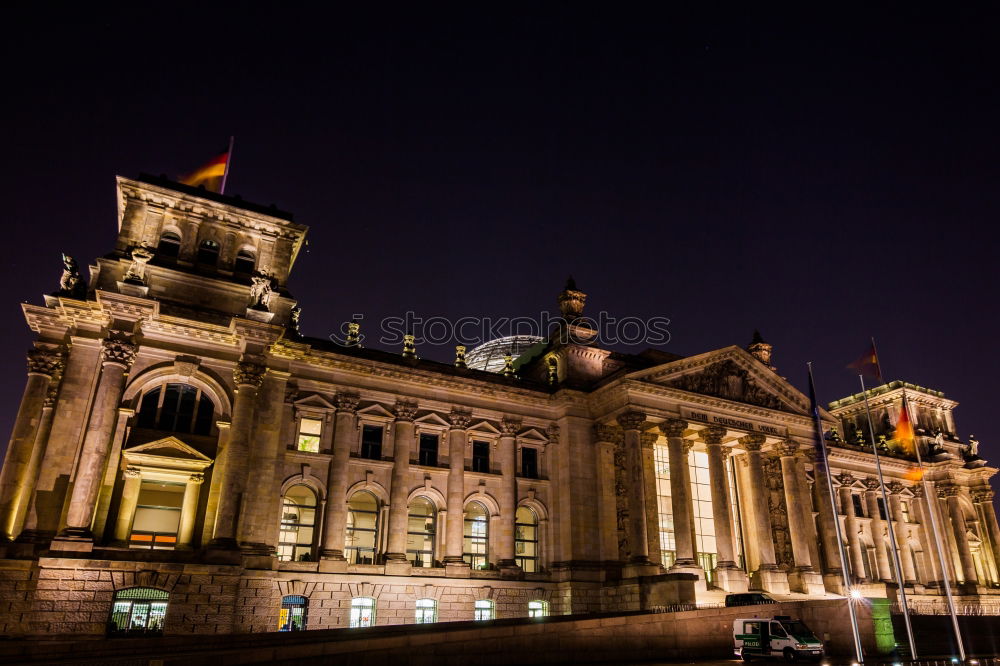 Berlin Reichstag building, at night