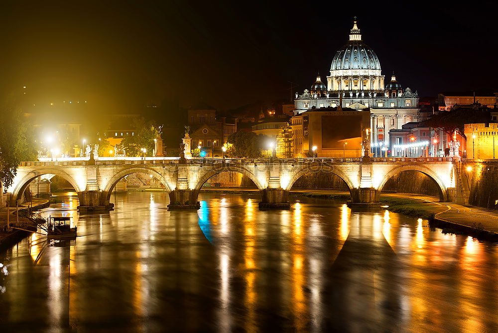 Similar – Image, Stock Photo The illuminated St. Peter’s Basilica in Rome after sunset