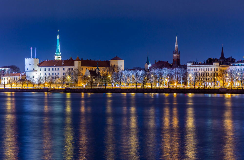 Similar – Hamburg small Alster town hall Alsterarkaden