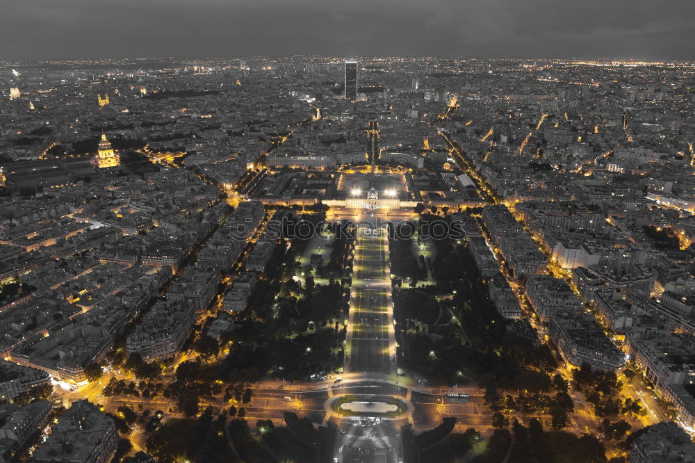 Similar – Drone shot of Paris at golden sunset