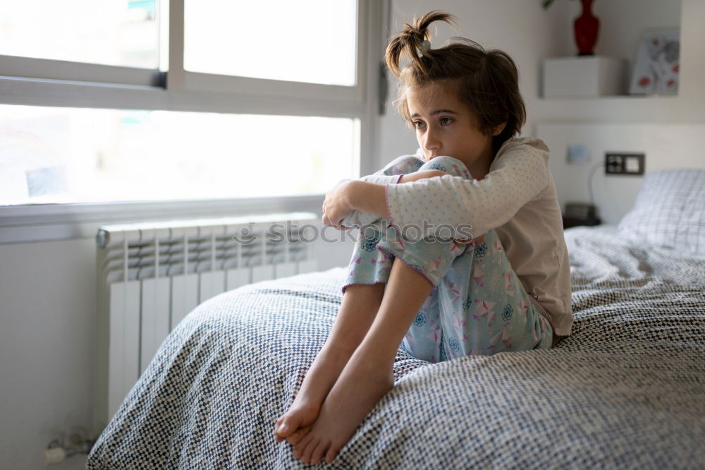 Similar – happy kid girl waking up in early morning