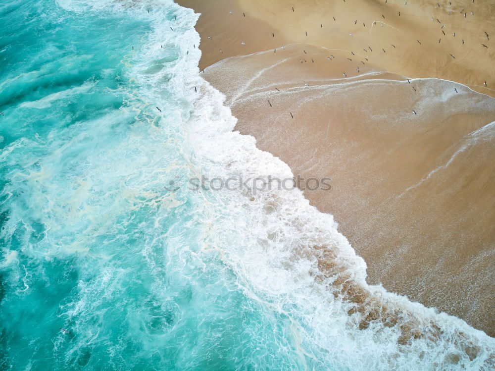 Similar – Image, Stock Photo Waves and turquoise sea at the sand beach from above