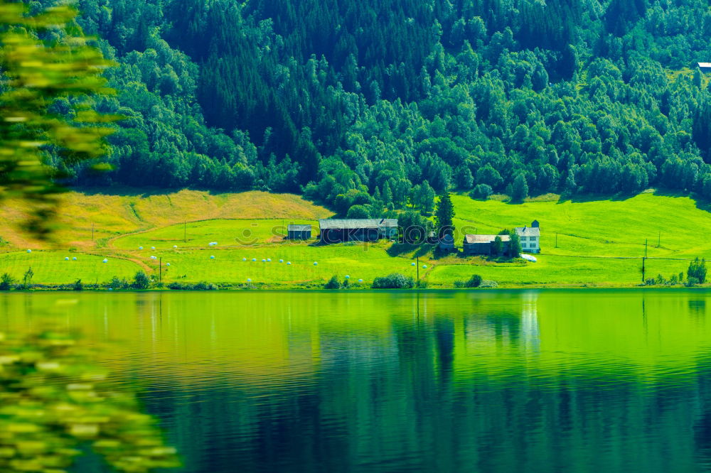 Similar – Mountain lake in Norway