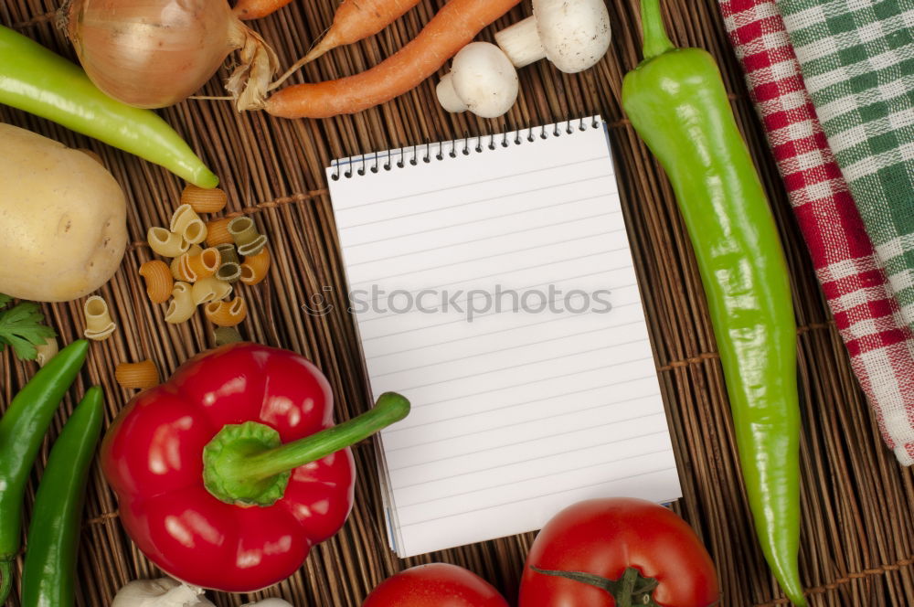 Similar – Image, Stock Photo Recipe slip for pasta with ingredients