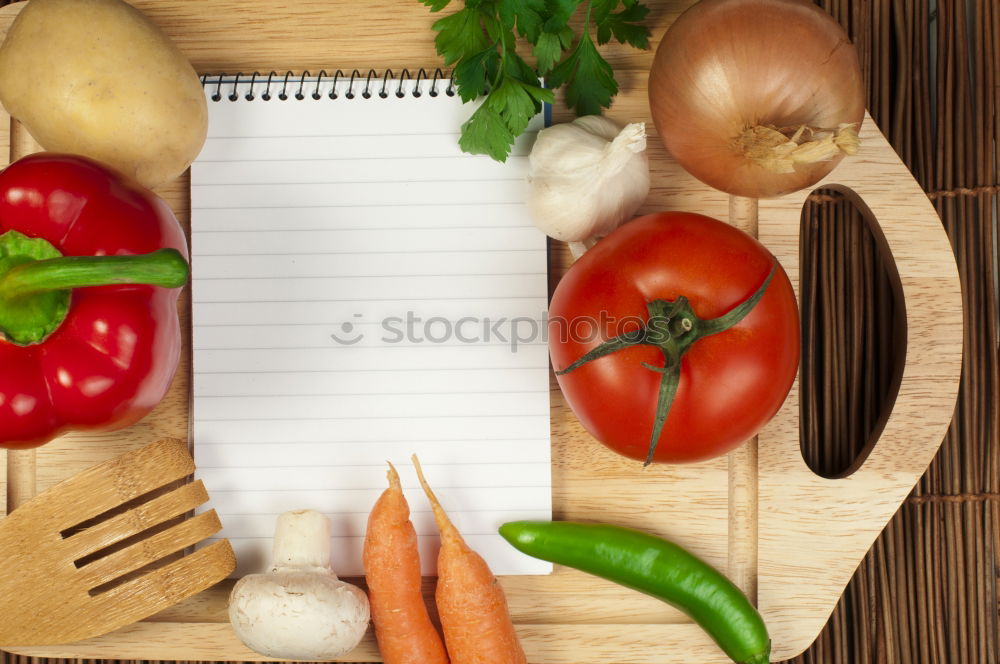 Similar – Image, Stock Photo Recipe slip for pasta with ingredients