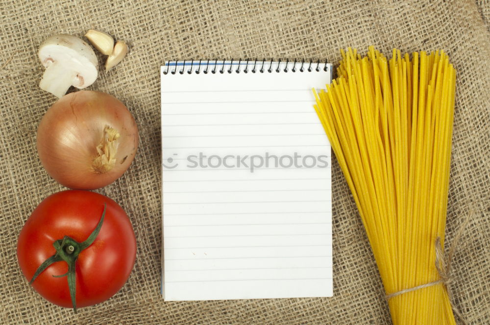 Similar – Image, Stock Photo Recipe slip for pasta with ingredients