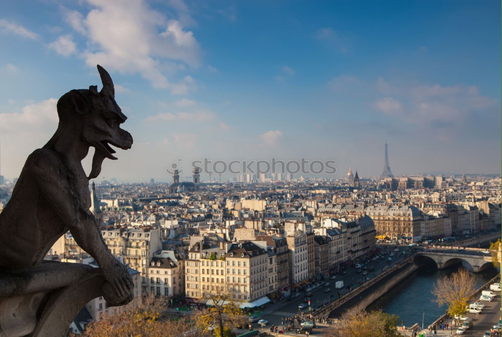 Similar – Image, Stock Photo Gargoyle statue on Notre Dame de Paris