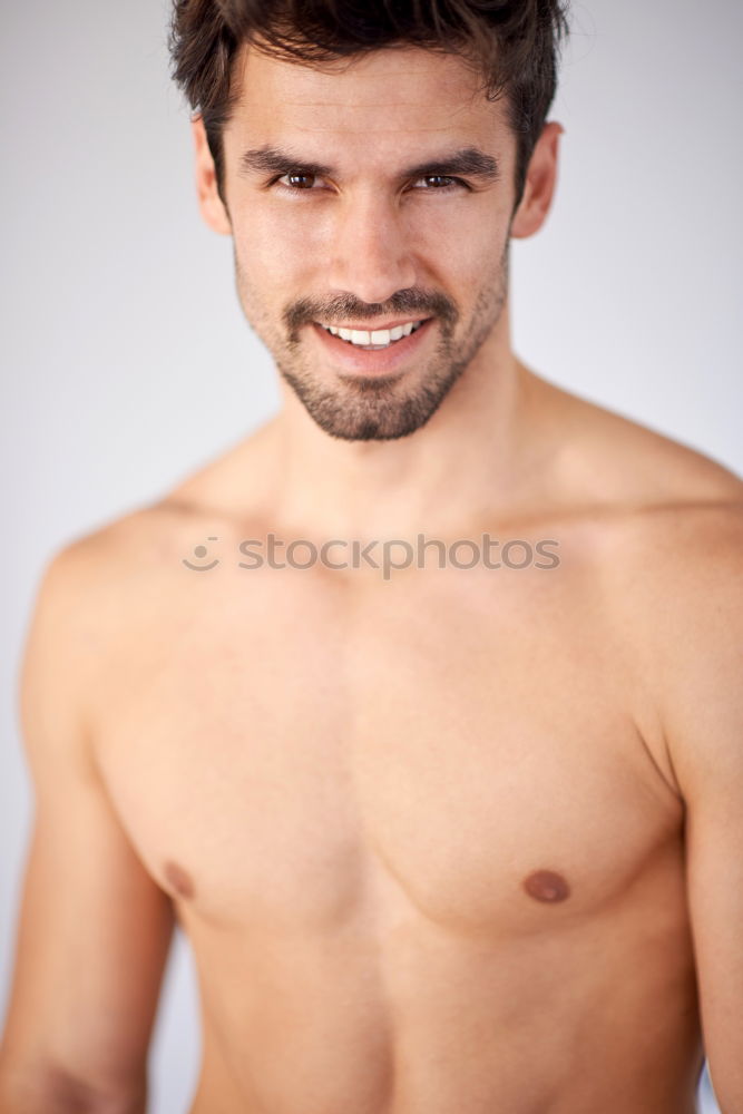 Similar – Young sexy pensive man sitting on bed