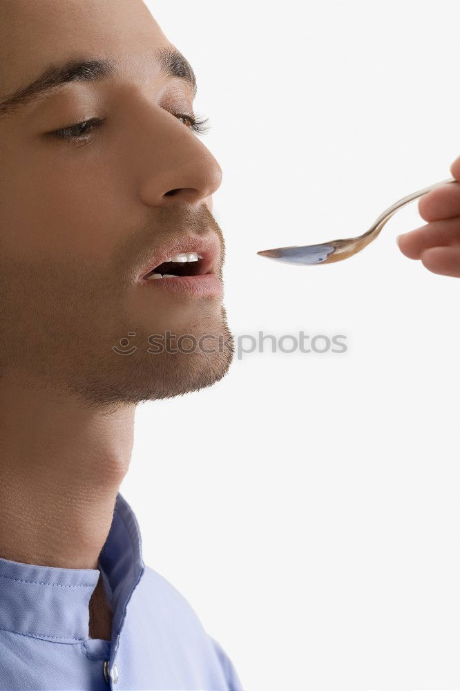 Similar – Image, Stock Photo Young man eats fresh fish