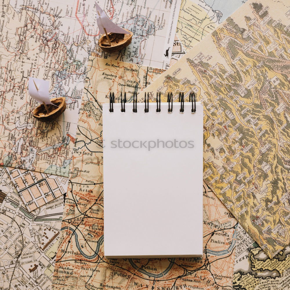 Image, Stock Photo Planning vacation with map