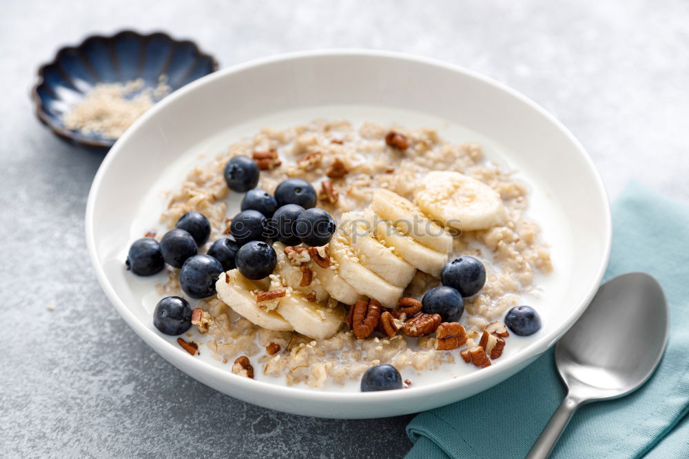 Similar – Image, Stock Photo Muesli with yoghurt and fruits on wood