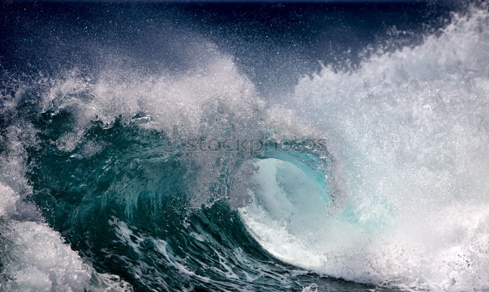 Similar – Image, Stock Photo A lot of sea and a very strong surf on the rocks.