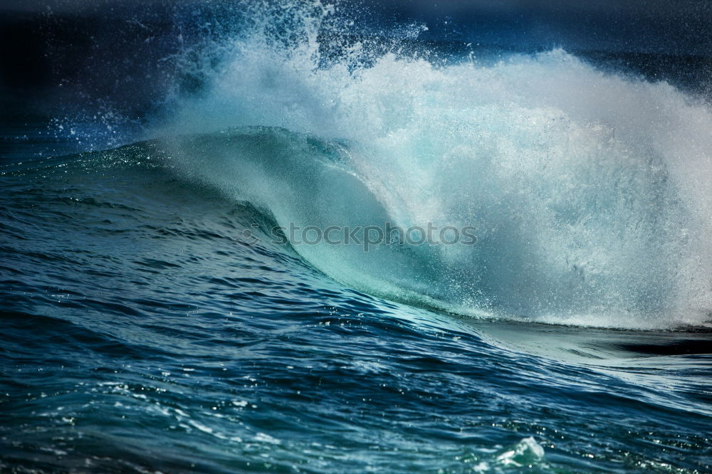 Image, Stock Photo A lot of sea and a very strong surf on the rocks.