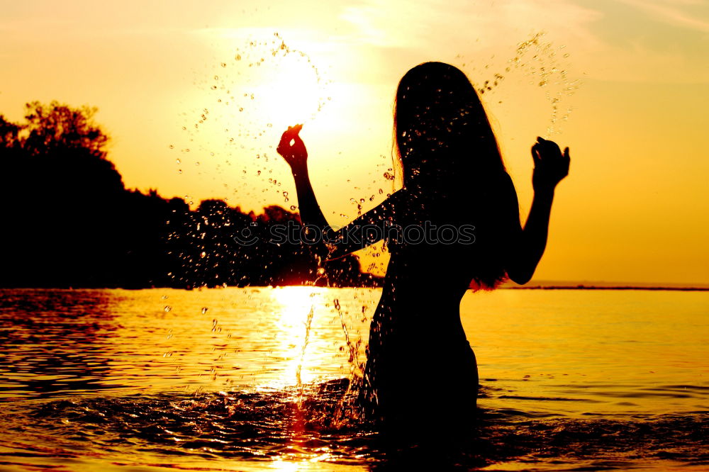 Similar – One happy little boy playing on the beach at the sunset time. Kid having fun outdoors. Concept of summer vacation.