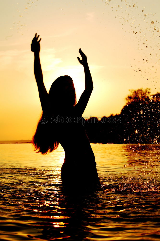 Similar – One happy little boy playing on the beach at the sunset time. Kid having fun outdoors. Concept of summer vacation.