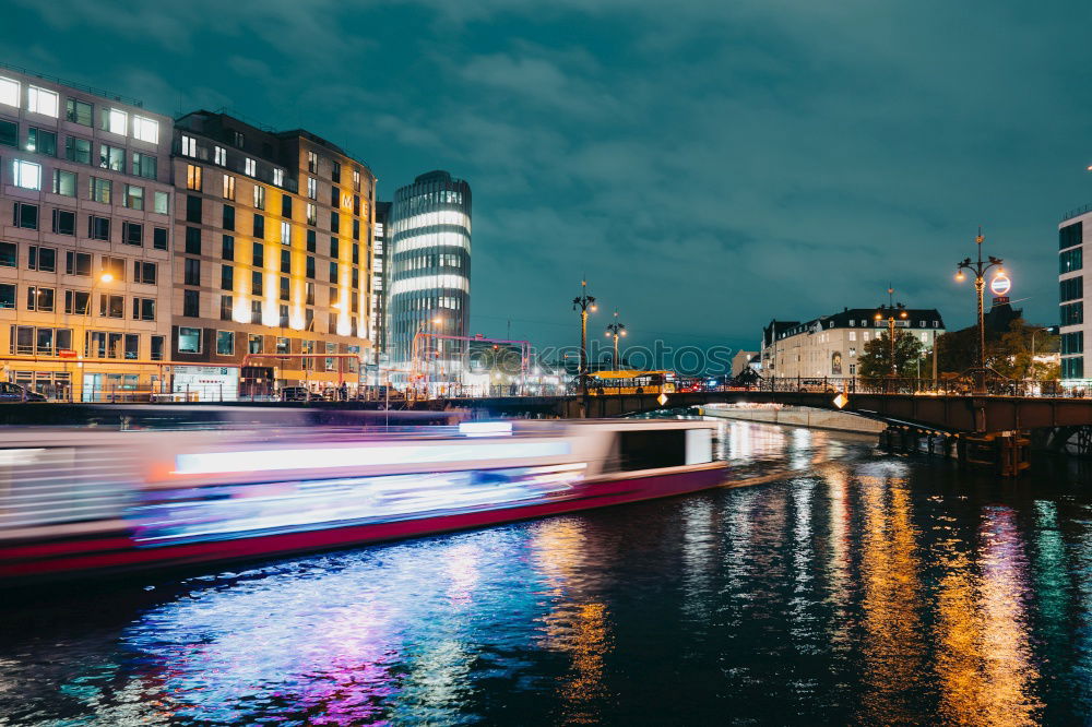 Image, Stock Photo Friedrichstraße train station at night, Berlin