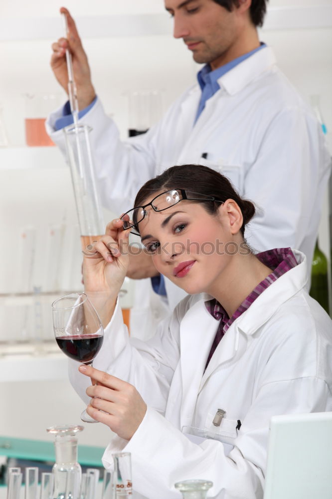Similar – Image, Stock Photo Woman with papers in lab