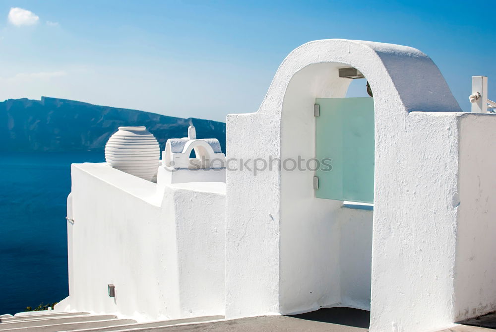 Image, Stock Photo greece old restaurant chair and summer