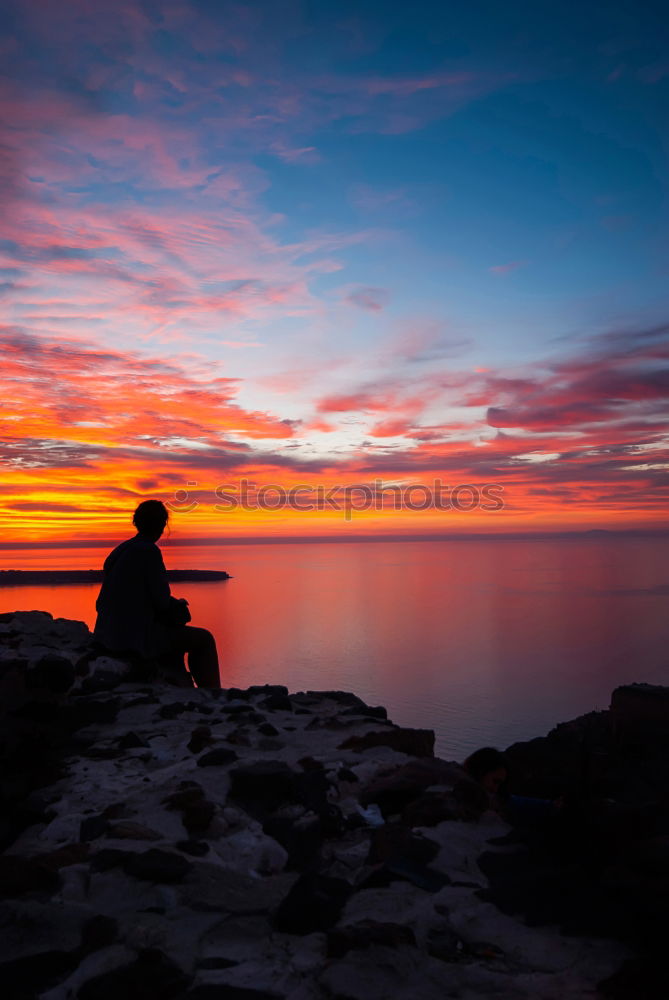 Person watching sunrise