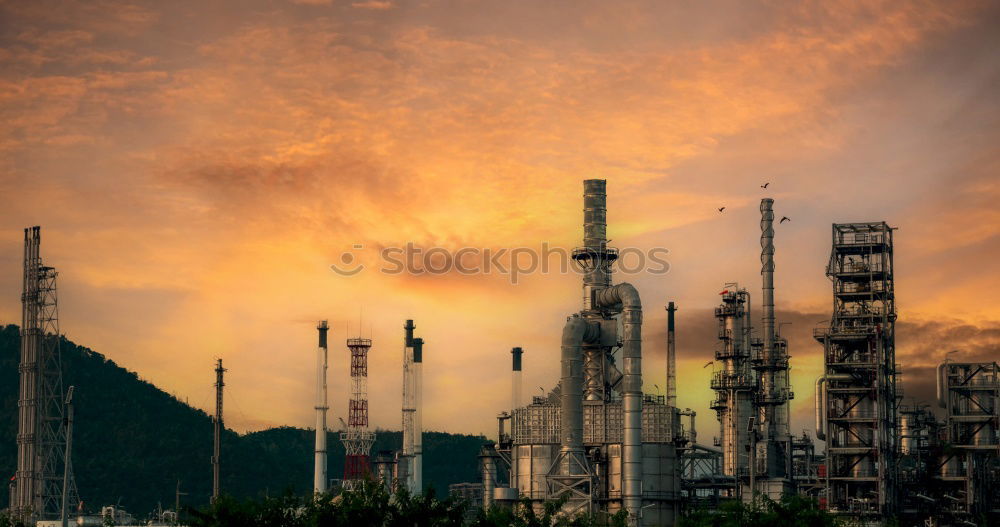 Similar – Image, Stock Photo Industrial Fire 1 Refinery