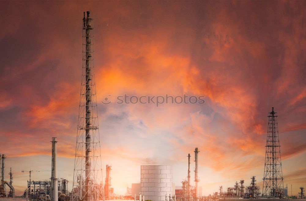 Similar – Image, Stock Photo Industrial Fire 1 Refinery