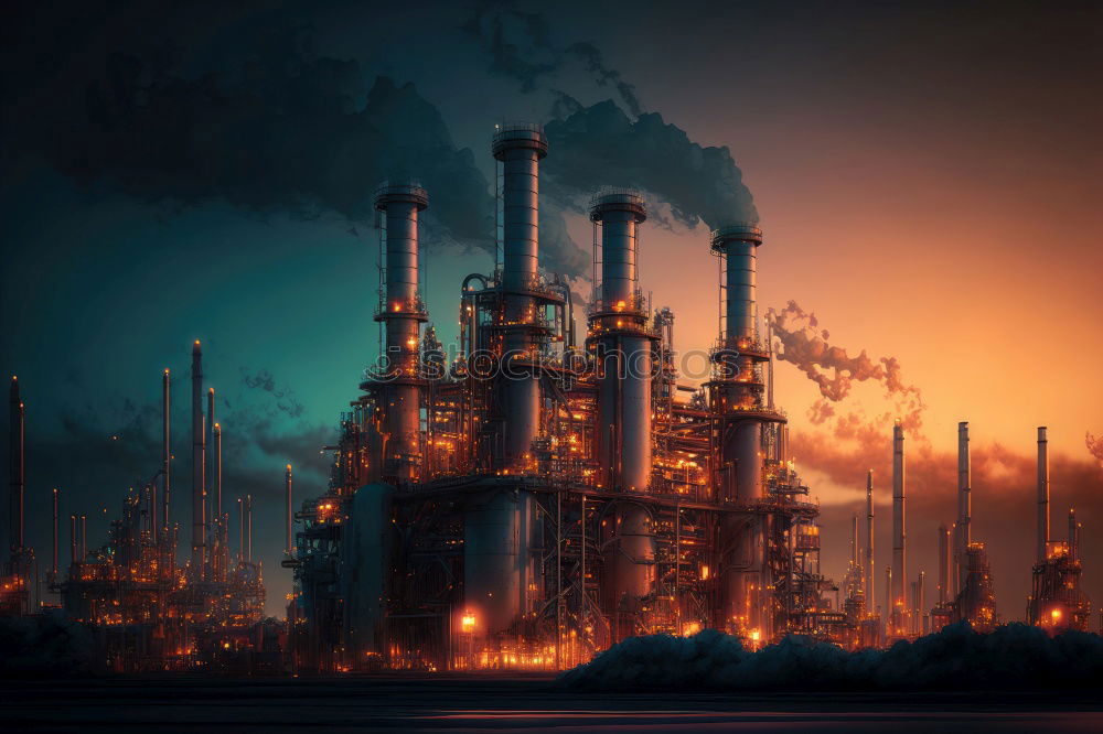 Similar – Image, Stock Photo Industrial Fire 1 Refinery