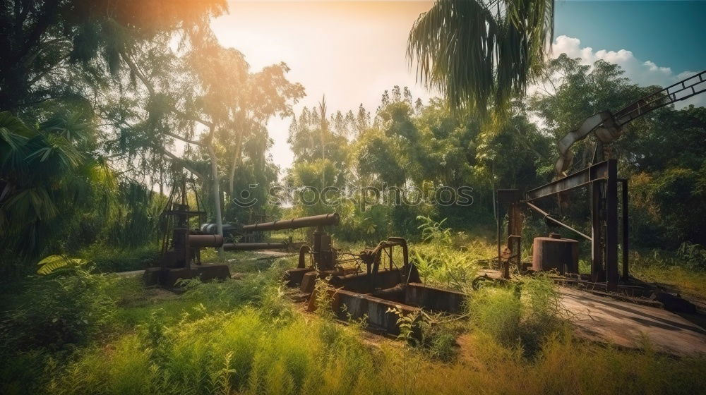 Similar – country garden view with wooden house