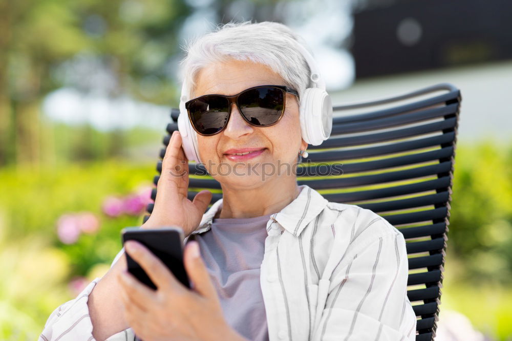 Similar – Image, Stock Photo Elderly woman on the mobile phone at home