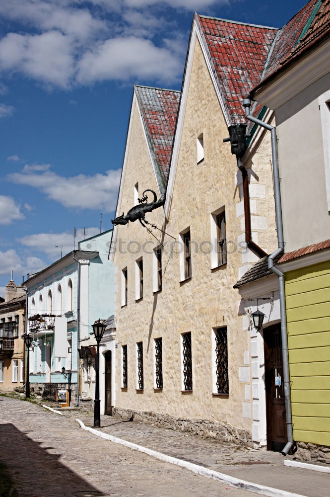 Image, Stock Photo Sunny small town in Brandenburg, house escape attempt