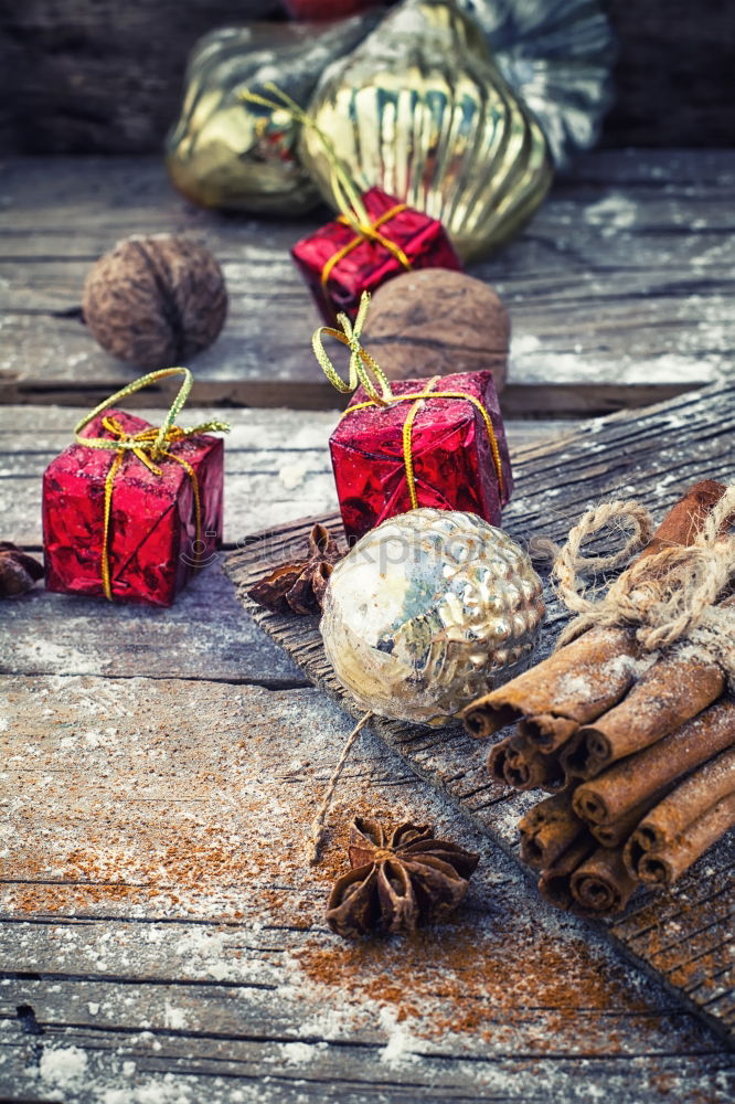 Christmas background with mulled wine and spices