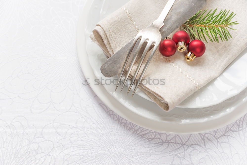 Similar – Image, Stock Photo Silver and golden Christmas Table Setting