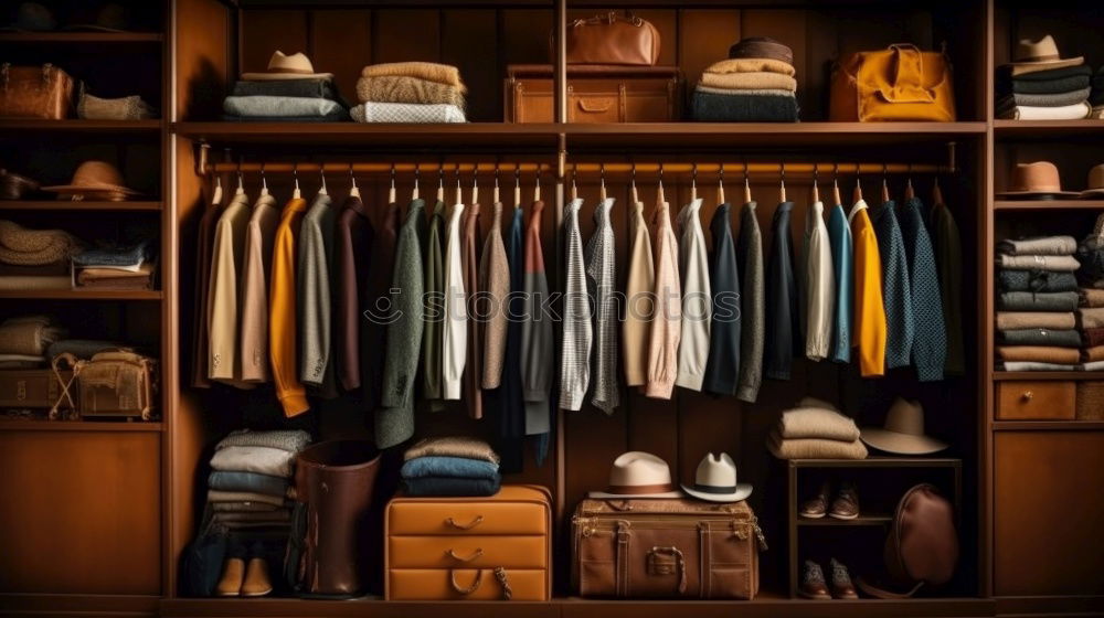 Similar – Image, Stock Photo Old work clothes in a locker made of wood
