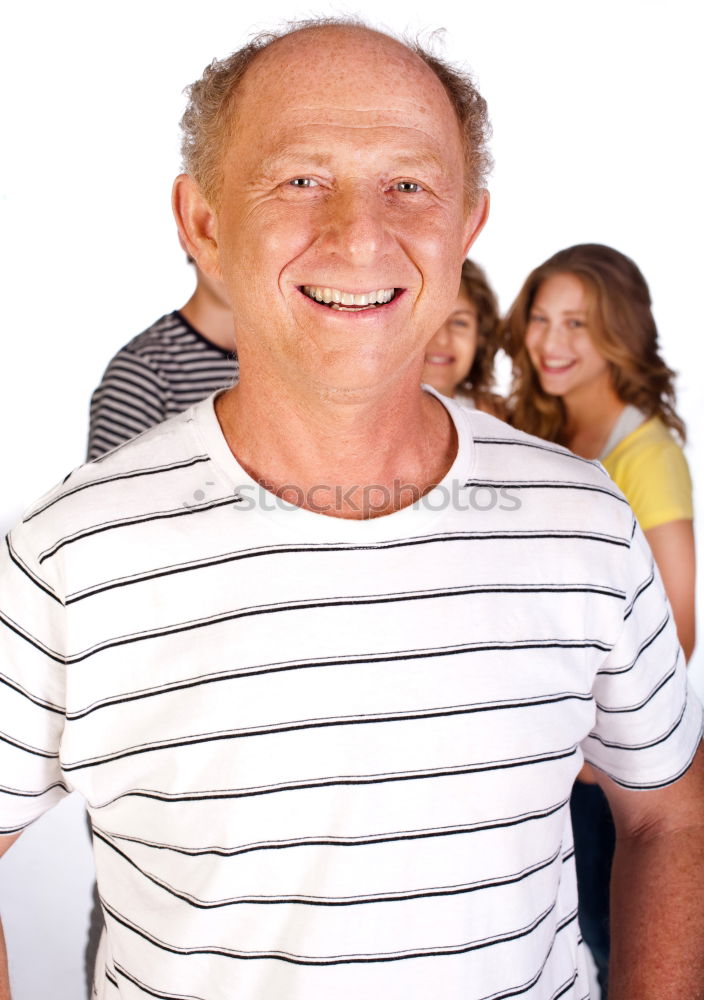 Similar – Image, Stock Photo MainFux | Man with glasses and bald head looks mischievously into the camera