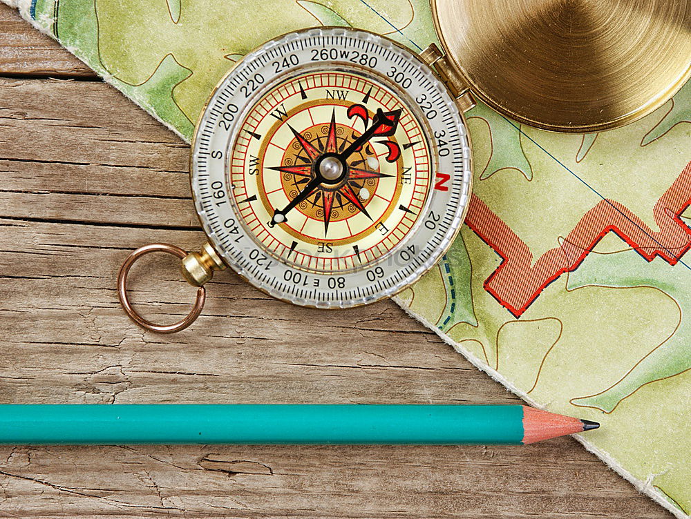 Similar – Image, Stock Photo compass and vintage map on the wooden desk