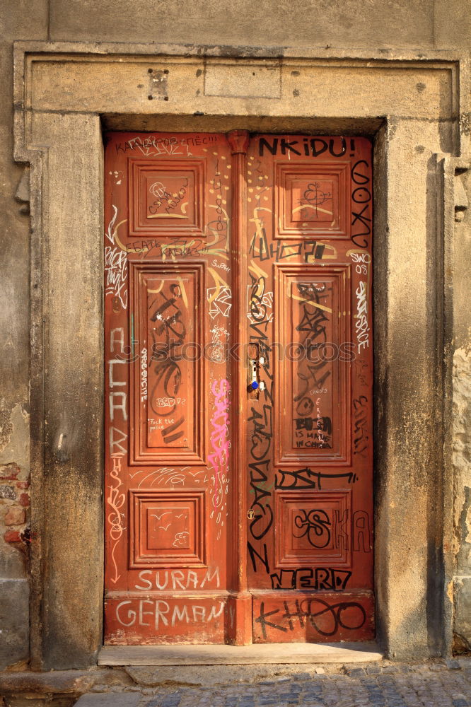 Similar – Image, Stock Photo Ancient door knocker on a wooden door