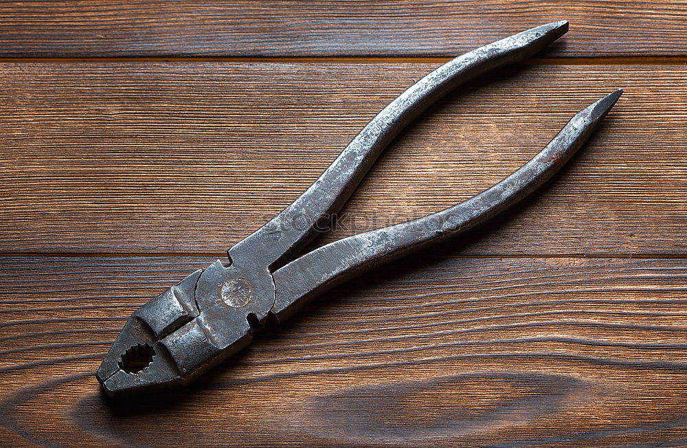 Similar – Image, Stock Photo Listen carefully! Two tongs with eyes on an old wooden table