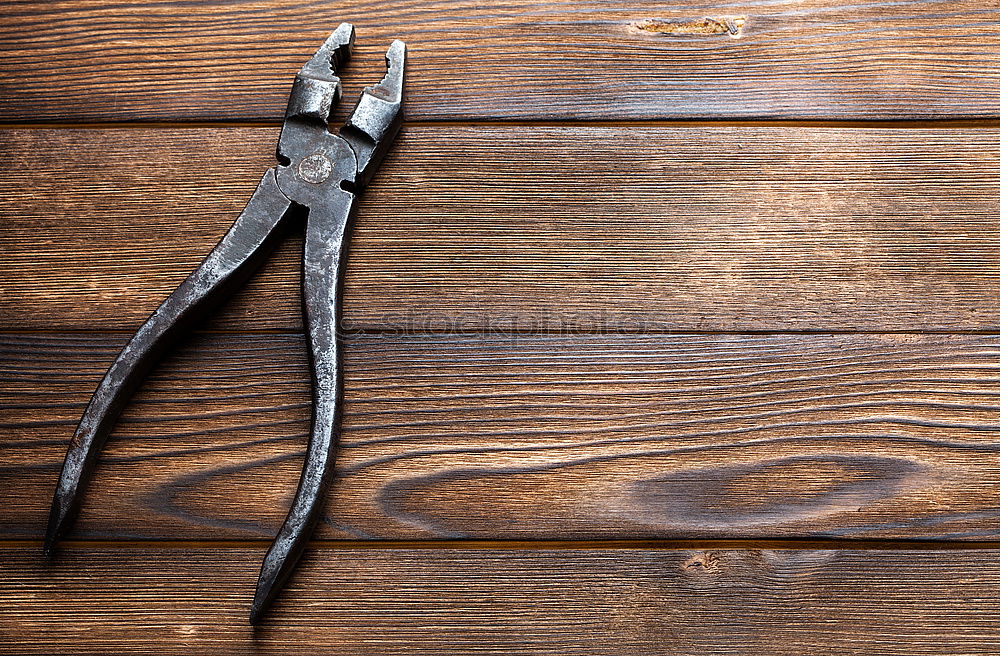 Similar – Image, Stock Photo Listen carefully! Two tongs with eyes on an old wooden table