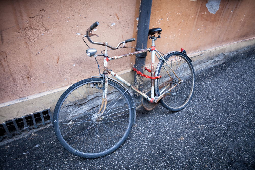 Similar – Image, Stock Photo Classic Holland bike in beige with saddle cover in front of a matching house wall in Cologne on the Rhine in North Rhine-Westphalia