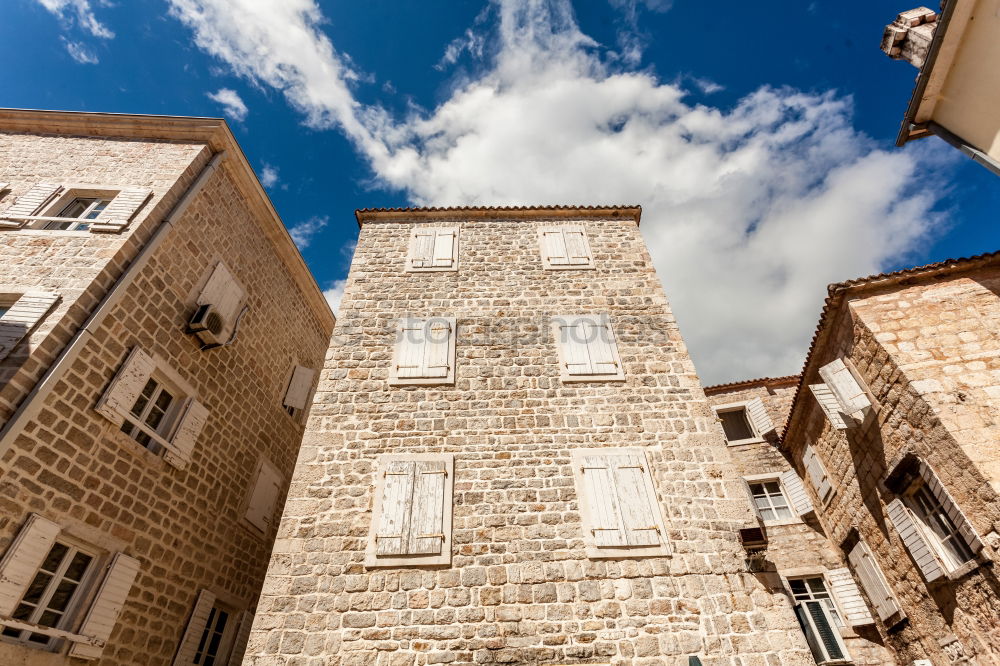 Similar – Image, Stock Photo Narrow lane Cloudless sky