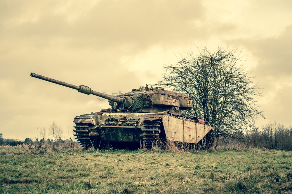 Tank on a field Camping