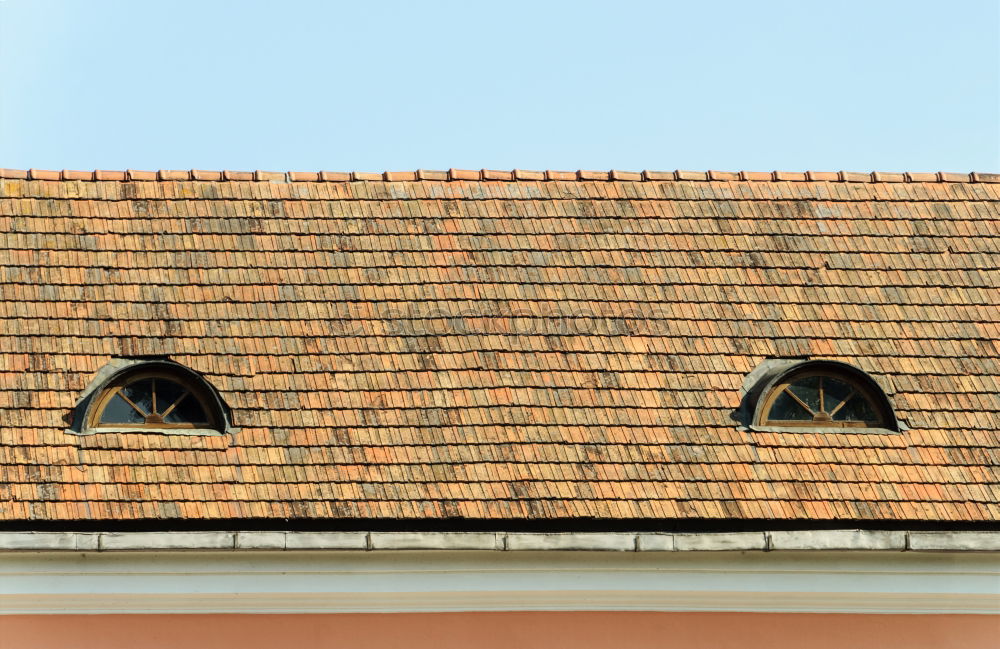 Similar – Image, Stock Photo The small roof window seemed to be lost and useless for a long time between the many red and meanwhile also weathered beavertail tiles