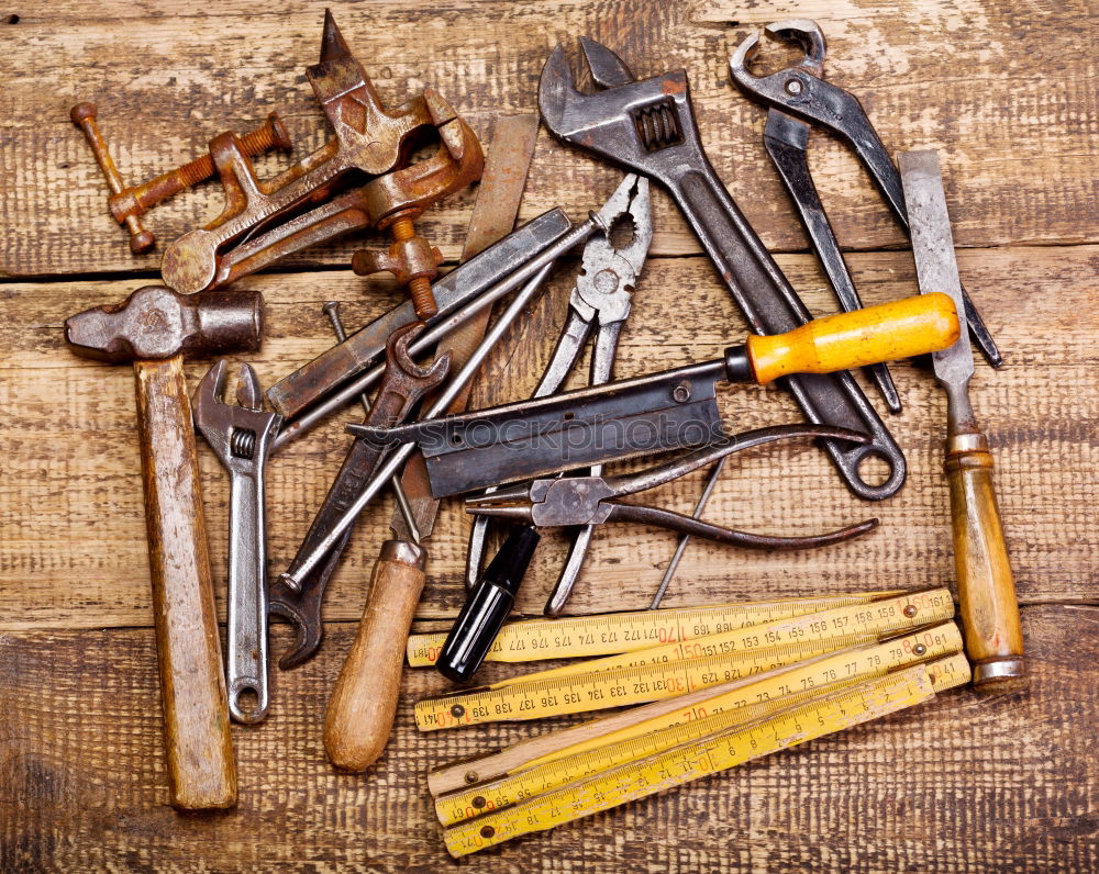 Similar – Old tool on a workbench