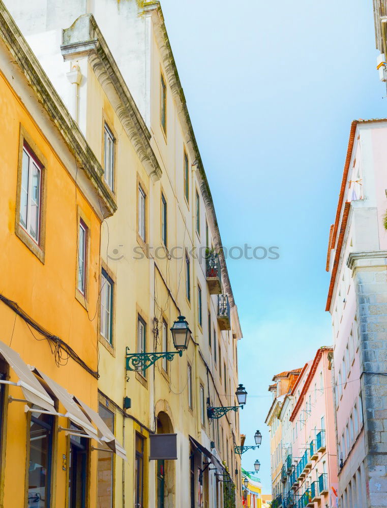 Similar – Image, Stock Photo Colorful Buildings On Narrow Street In Cascais City Of Portugal
