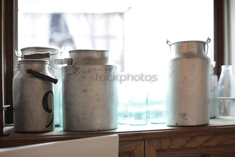 empty preserving jars on a shelf