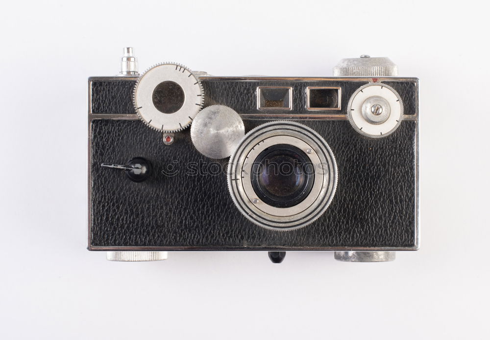 Set of vintage film cameras on wooden background